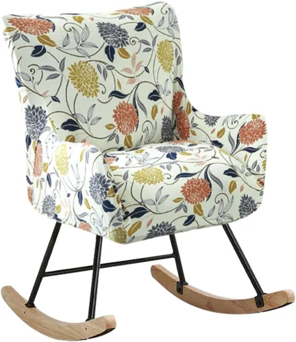 Vista 9 de Funda elástica para silla mecedora de guardería, funda estampada para sillón con acento mecedor, para sala de estar, dormitorio, oficinas, 01