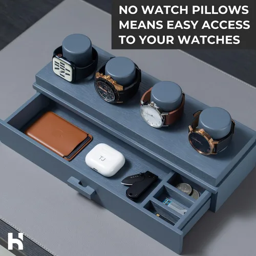 Vista 6 de Holme & Hadfield Eleva tu colección de relojes con la cubierta de reloj Estuche premium para 4 relojes Regalo elegante para hombres Caja de reloj