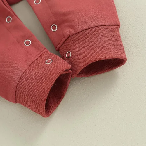 Vista 5 de Bagilaanoe Traje de Navidad para bebé, niño, niña, ropa de árbol de Navidad, mameluco de manga larga de una pieza Rojo ladrillo