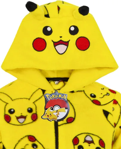 Vista 6 de Pokemon Mono para niños Pikachu amarillo orejas 3D para niños todo en uno Amarillo