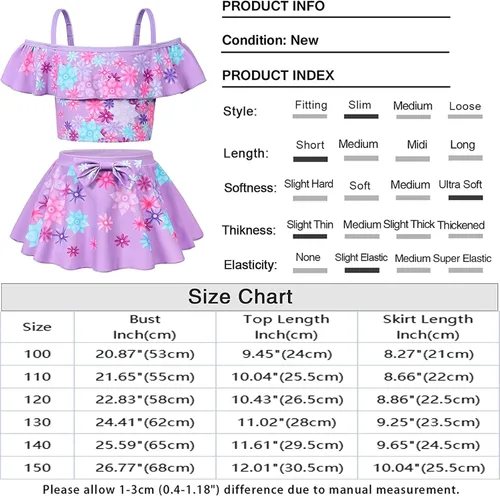 Vista 6 de VATENANI Mirabel - Traje de baño para niñas, traje de baño Isabella, conjunto de bikini Luisa, trajes de baño Dolores, tankini Pepa con volantes