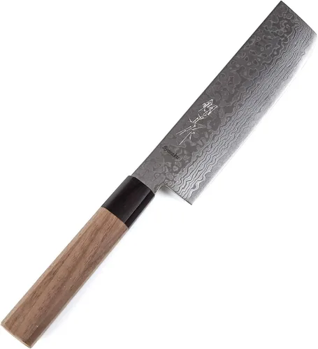 Vista 17 de Cuchillo japonés Damasco ZA18 mango de madera octogonal de magnolia de 69 capas, 6 pulgadas (5.906 in)