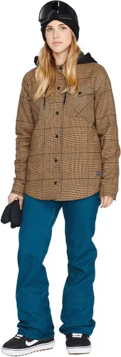 Vista 6 de Volcom Chaqueta de franela de snowboard y esquí de invierno con capucha para mujer