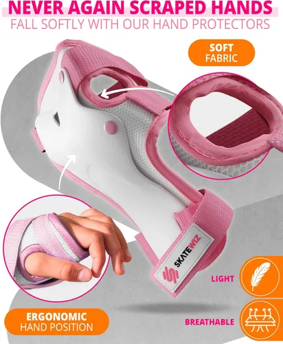 Vista 7 de SKATEWIZ Juego de almohadillas de protección para patineta para niños y adultos - Smash - Almohadillas para patines [6 piezas] con protectores