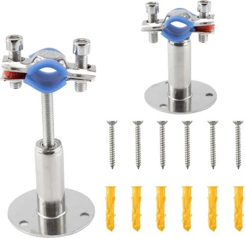 Vista 10 de Soporte de tubo de montaje en pared de acero inoxidable 304, abrazadera de tubo ajustable, soporte de correa de tubo de soporte fijo para tubos