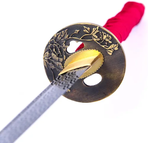 Vista 4 de Espada samurái japonesa funcional forjada a mano de la hoja de Katana, metal real 41 pulgadas de espiga completa