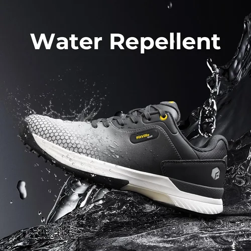 Vista 6 de FitVille Zapatos de golf anchos y extra anchos para hombre, zapatos de golf profesionales impermeables para exteriores para hombres