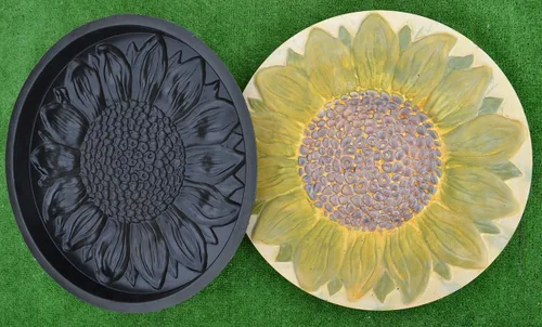 Vista 8 de Molde de plástico de girasol Stepping Stone Garden Path Hormigón Yeso #S18