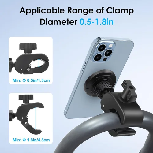 Vista 2 de EEEKit Soporte de teléfono para bicicleta de ejercicio, soporte magnético para teléfono para iPhone Magsafe y todos los teléfonos inteligentes