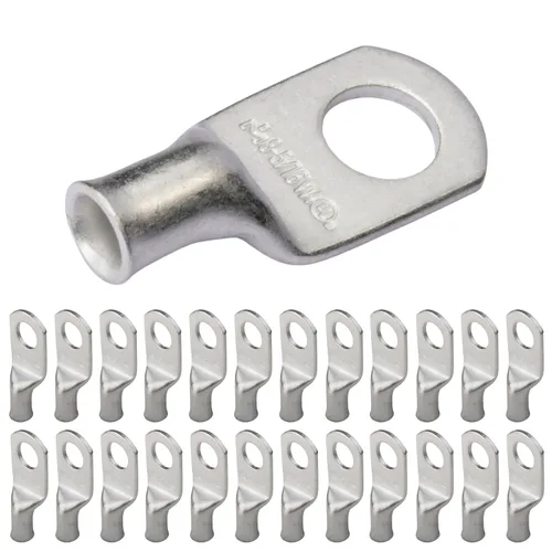 Vista 35 de SELTERM 5 piezas terminales de cable de cobre estañado 1/0 AWG perno de 1/2", extremos de cable de batería, terminales de anillo, conectores