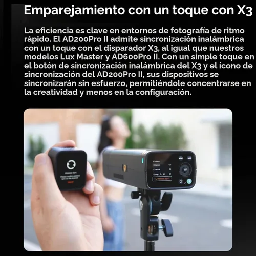 Vista 4 de Godox AD200Pro II AD200 Pro II 200Ws TTL Pocket Flash Strobe Monolight, HSS