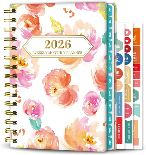 Vista 13 de Ymumuda Agenda 2026, agenda diaria semanal y mensual, enero de 2026 a diciembre de 2026, 8.4 x 6.3 pulgadas, calendario 2026 con pestañas, cuaderno