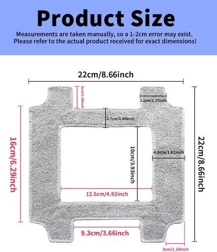 Vista 3 de Paquete de 12 almohadillas de limpieza de repuesto para robot de limpieza de ventanas YW336 Almohadillas de microfibra reutilizables Lavable