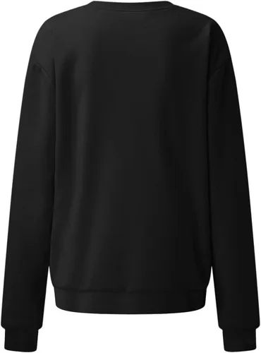 Vista 2 de Suéteres feos de Navidad 2023 para mujer, sudadera de manga larga con cuello redondo, sudadera de Navidad sudadera de gran