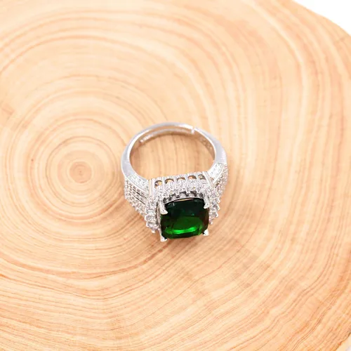 Vista 5 de Uloveido Anillos de corte cojín ajustables chapados en platino y oro rosa de 5 quilates con circonita cúbica para mujer Y987, Metal, Zirconia cúbica