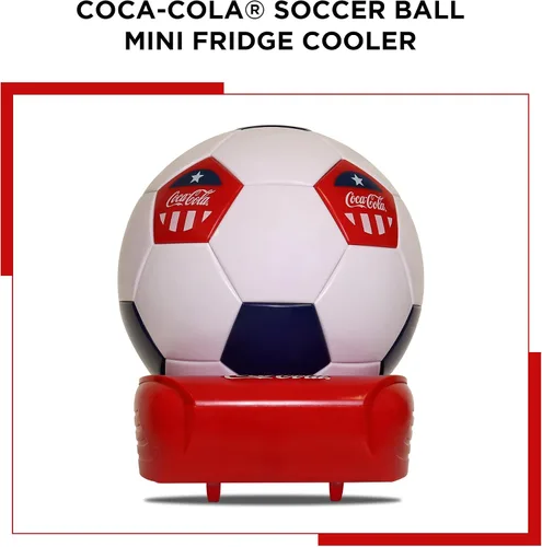 Vista 5 de Mini refrigerador Coca Cola - Refrigerador para dormitorio u oficina, enfriador portátil de mesa para bebidas, 12V 110V Refrigerador para bebidas
