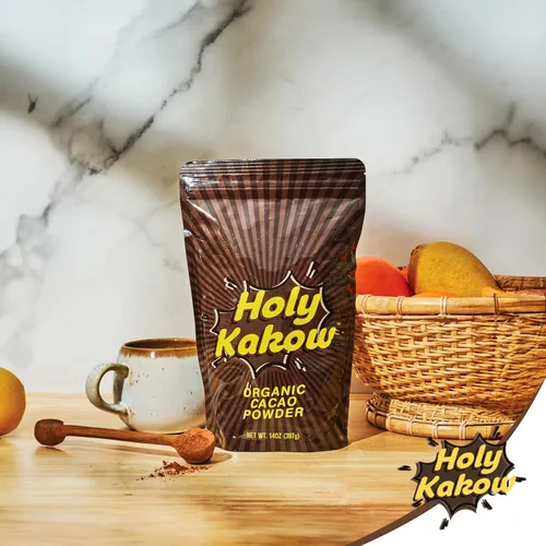 Vista 6 de Holy Kakow Cacao en polvo – Cacao en polvo orgánico, cacao, sin gluten, sin soja, vegano, de origen único, rico en antioxidantes, cacao crudo