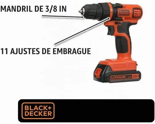 Vista 8 de Black & Decker LDX120C taladro/propulsor por iones de litio sin cable 20-volt MÁX.