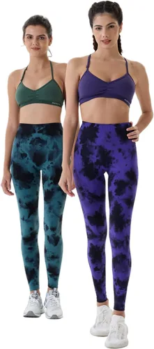 Vista 4 de AUROLA Leggings de entrenamiento para mujer, control de abdomen, a prueba de sentadillas, acanalados, gruesos, sin costuras, pantalones activos