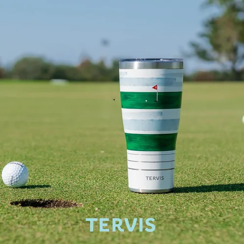 Vista 7 de Tervis Traveler - Vaso térmico de triple pared Kelly Ventura Protea mantiene las bebidas frías y calientes, 30 onzas, acero inoxidable