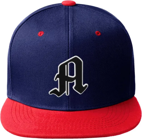 Vista 361 de Daxton Gorra clásica con visera de billete plano con letras del alfabeto inglés antiguo de la A a la Z