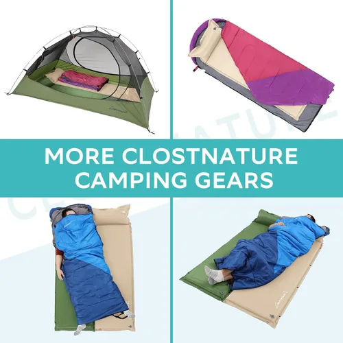 Vista 7 de Clostnature Colchoneta de dormir autoinflable para camping, almohadilla de campamento de 1.5/2/3 pulgadas, almohadilla de colchón inflable ligera