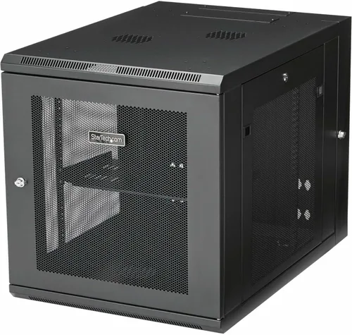 Vista 11 de StarTech Gabinete de Red de Montaje en Pared de 12U de 4 Postes con Estante de 1U, Kit de Rack de Servidor de 19 Pulgadas Montado en Pared, Hasta 16