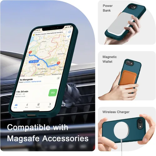 Vista 927 de Funda para Google Pixel 10 Pro XL, cubierta magnética mate, color negro Fit for MagSafe, Screen Protector included, Shockproof Military Grade