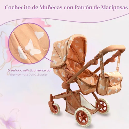 Vista 5 de Cochecito de Bebé Convertible Combinado para Muñecas para Niñas de 3 Años en Adelante Cochecito de Juguete para Muñecas Bebé, Moisés Plegable