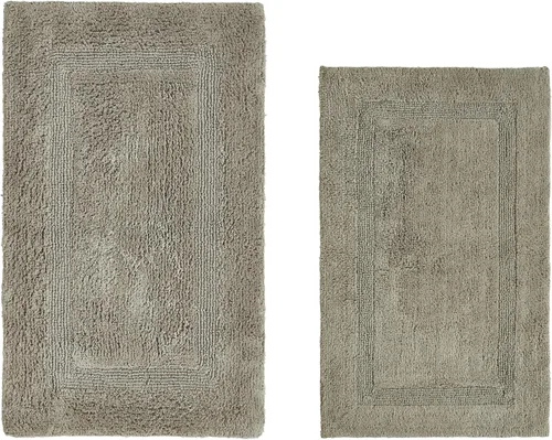 Vista 56 de Better Trends - Juego de 2 alfombras de baño 100% algodón, extra suaves, con borlas, de 17" x 24", alfombra de baño superabsorbente y reversible