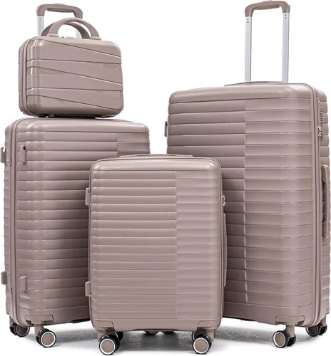 Vista 26 de Merax 3 piezas expandible ABS Hardshell equipaje Sets Spinner Wheel Maleta TSA Lock Suit Case, Apertura frontal negra, Juego de 2 piezas, Maleta