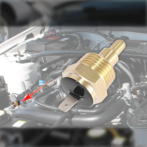 Vista 2 de X AUTOHAUX Interruptor universal del sensor del termostato de la temperatura del ventilador del radiador automotriz del motor del radiador 1/2" NPT