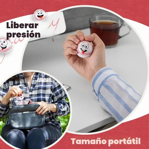 Vista 5 de Arrowbash 12 piezas de mini bolas de estrés con cara para niños y niñas, bolas de espuma para apretar con cara divertida deportiva para alivio