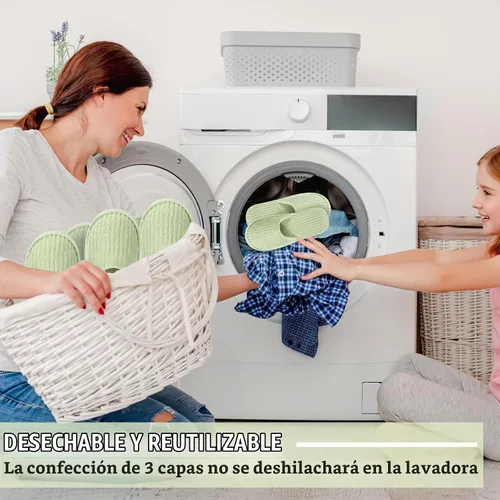 Vista 6 de Panitay 20 pares de pantuflas de spa reutilizables para invitados, lavables con triple capa de forro polar coral para el hogar, interiores, hoteles