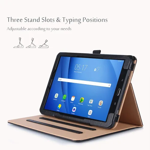 Vista 4 de Funda ProCase con soporte para Samsung Tab, múltiples ángulos de visión y bolsillo para documentos y tarjetas, Negro