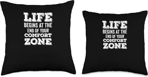 Vista 3 de Life Begins At The End Of Your Comfort Zone Computer Geeks Throw Pillow