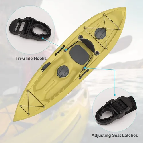 Vista 2 de Kit de reparación de asiento de kayak para correa de asiento de emoción de por vida, clips y ganchos para ajuste