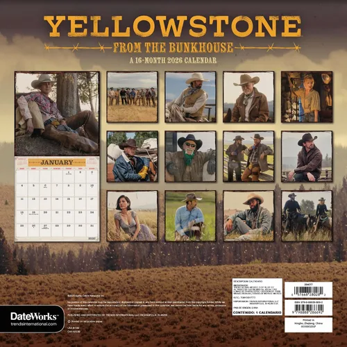 Vista 4 de 2026 Yellowstone From the Bunkhouse Wall Calendar