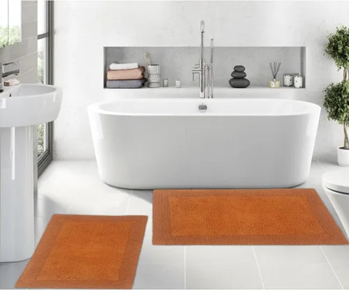 Vista 14 de Home Weavers Luxury Collection 100% Cotton Reversible Bathroom Rugs Set, Washable Rug, Soft Cotton Extra Soft and Absorbent Bath Rug, Kitchen Mat, 2