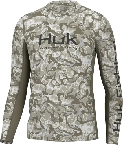 Vista 28 de HUK Camisa de manga larga Icon X para hombre, camisa de pesca de alto rendimiento Azul celeste