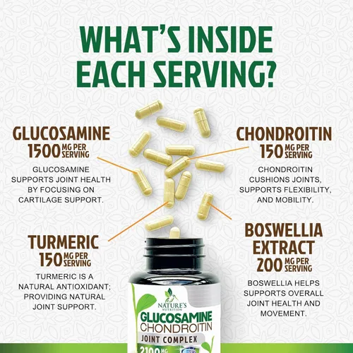Vista 3 de Glucosamina Condroitina MSM 2100mg - Suplemento de apoyo articular de 3 veces fuerza para movilidad articular y comodidad para hombres y mujeres