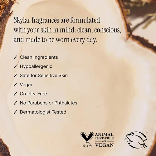 Vista 6 de Skylar - Perfume Coconut Cove, Eau de Perfume, hipoalergénico y limpio, para mujeres y hombres, vegano y seguro, frutal y fresco, con notas