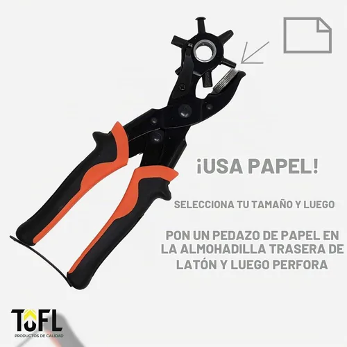 Vista 5 de TOFL - Perforadora giratoria de cuero para cinturones, correas, collares