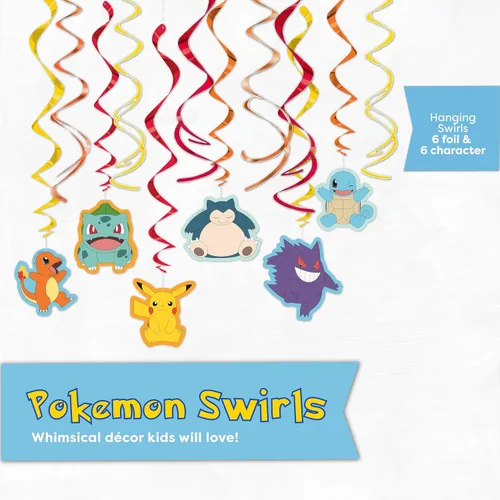 Vista 5 de Decoraciones de cumpleaños de Pokémon, suministros para fiestas, pancarta