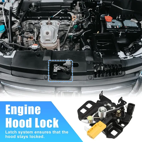 Vista 3 de X AUTOHAUX Reemplazo auto DS7Z16701B de la cerradura del capó delantero izquierdo del coche para Ford Fusion 2013-2018 Negro