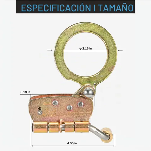 Vista 7 de Agarre de Cuerda de Protección contra Caídas con Función Antipánico, Agarres de Cuerda de Doble Bloqueo Auto-Trail Arrestador de Caídas, Usado