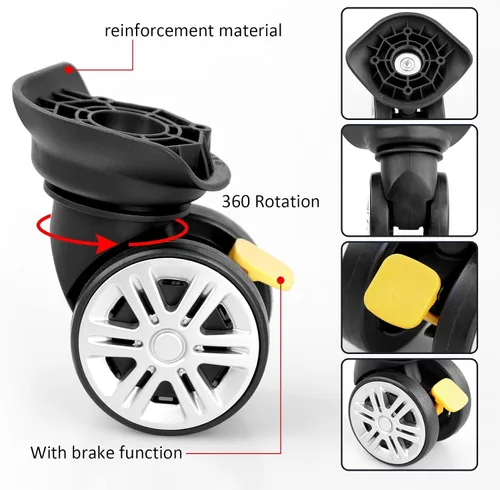 Vista 5 de Maleta de equipaje Ruedas Maletas de viaje Ruedas izquierda y derecha Rotación de 360 grados