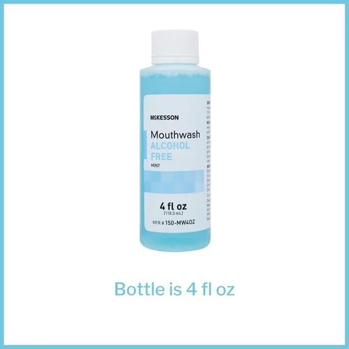 Vista 4 de McKesson Enjuague bucal, sin alcohol, sabor a menta, 4 onzas, 1 unidad