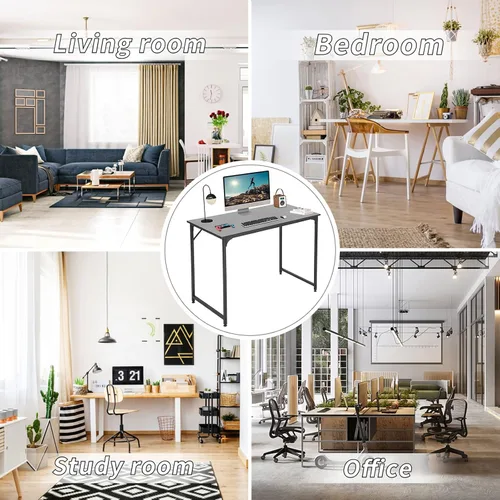 Vista 7 de Escritorio para computadora de 39 pulgadas, escritorio pequeño de estilo moderno y simple, mesa de computadora, escritorio de estudio, escritorio