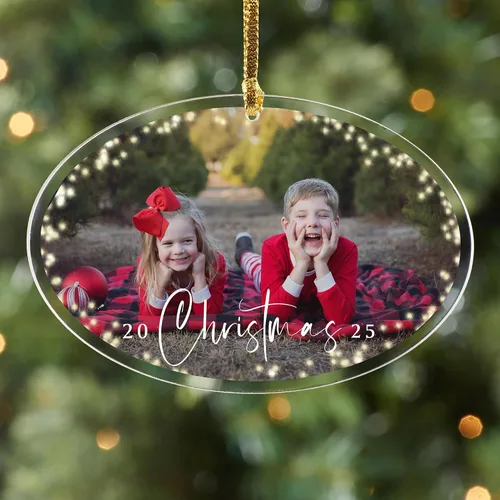 Vista 11 de Adorno de Navidad personalizado de Let's Make Memories - Sube tu foto - Adorno navideño conmemorativo 2025 para familia, pareja, amigo - Foto